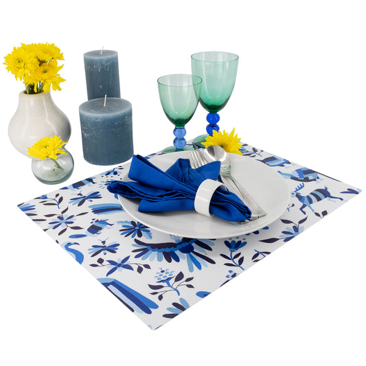 MREC-MEXA: Mantel individual rectangular PVC mexicano azul