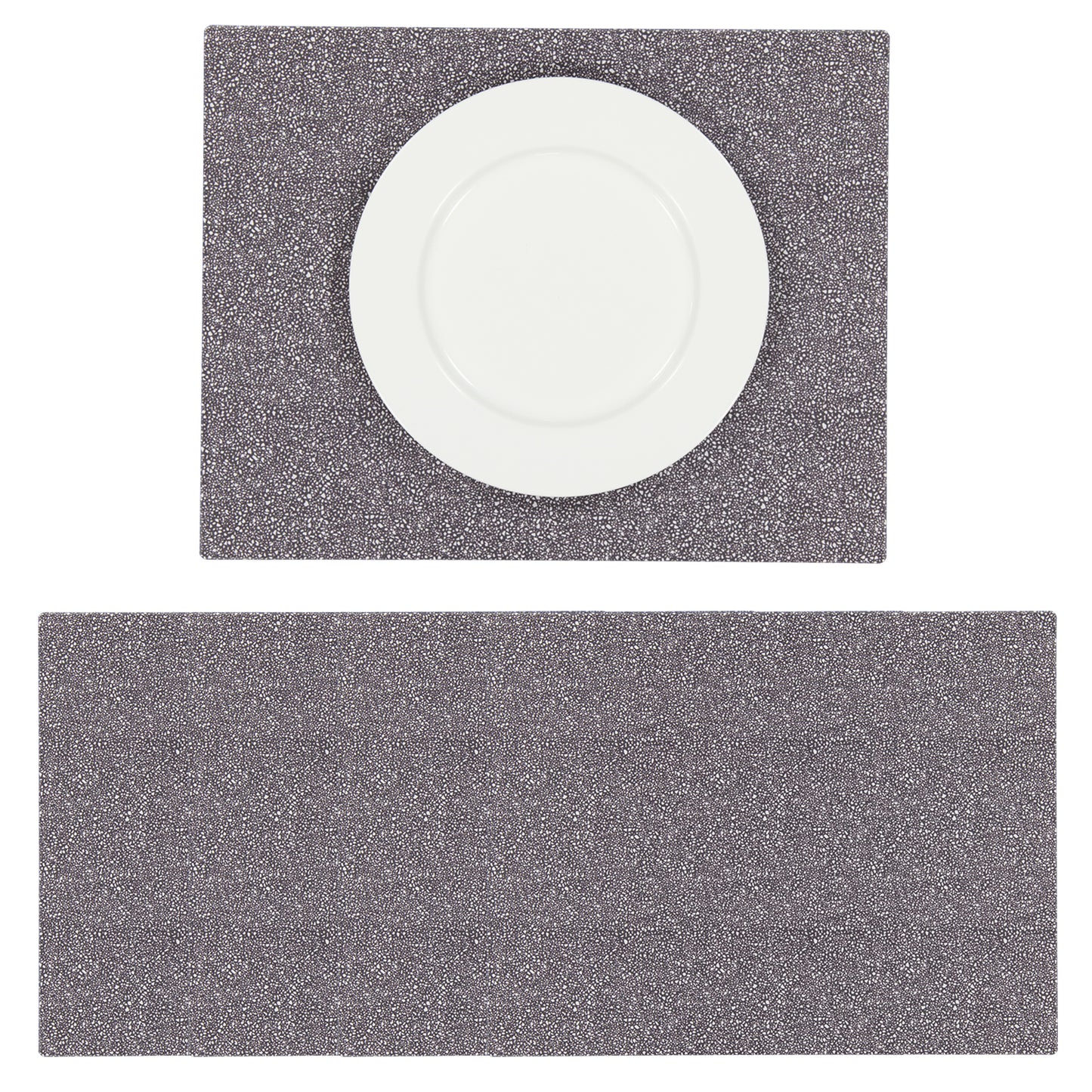 MREC-TERRN: Mantel individual rectangular PVC Terrazo negro