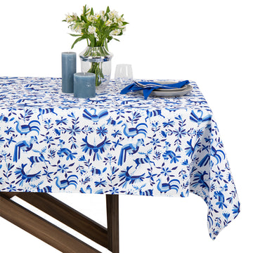 MRECEXT-MEXA: Mantel rectangular Mexicano azul
