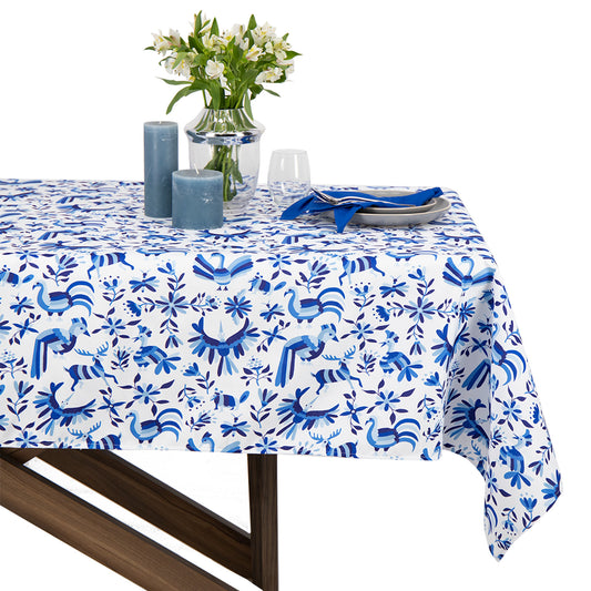 MRECEXT-MEXA: Mantel rectangular Mexicano azul