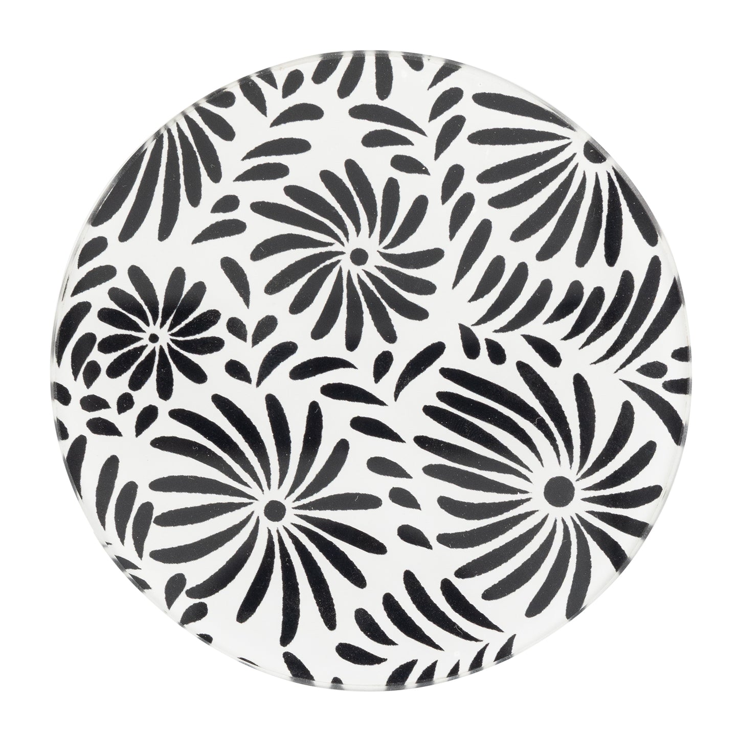 PV-FLON: Portavasos de vidrio Flor negra