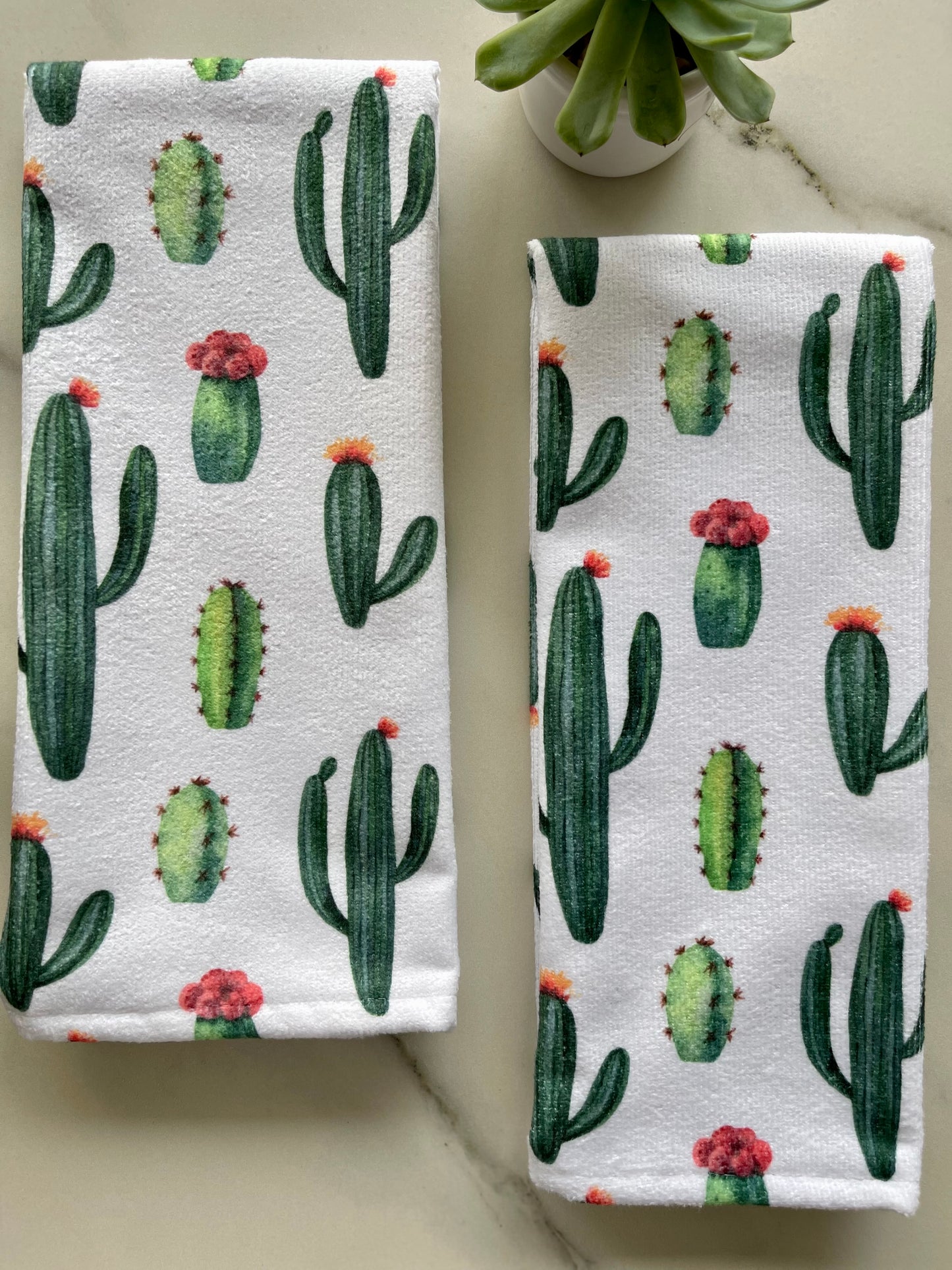 2TC-CACTUS Set de 2 toallas de cocina y baño