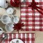 Individual de tela navidad rayas rojas (Sets de 4)