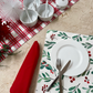 Mantel individual rectangular ramas (SET DE 4) navidad