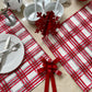 Individual de tela navidad rayas rojas (Sets de 4)