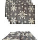 MRECTN-COPGRIS Individual de tela navidad copos grises (Set de 4)